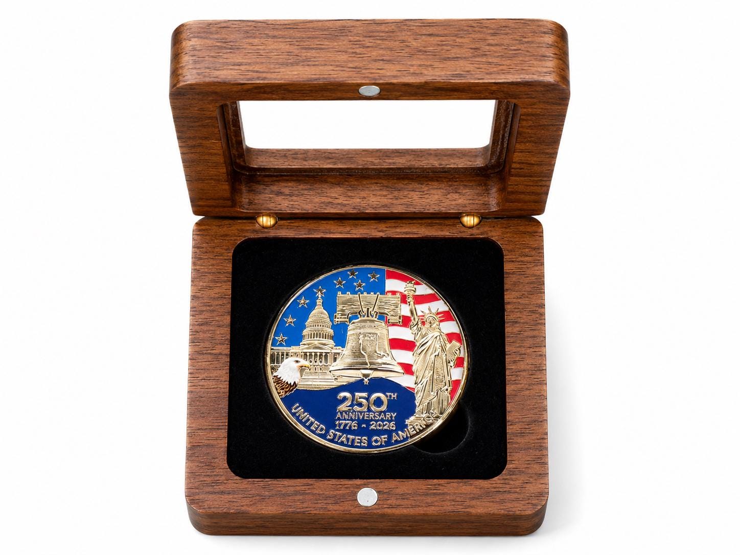 America's 250th Anniversary Collectible Coin – 44mm Commemorative Challenge Coin - Gold - MstrcrftMinis - 1376-DD