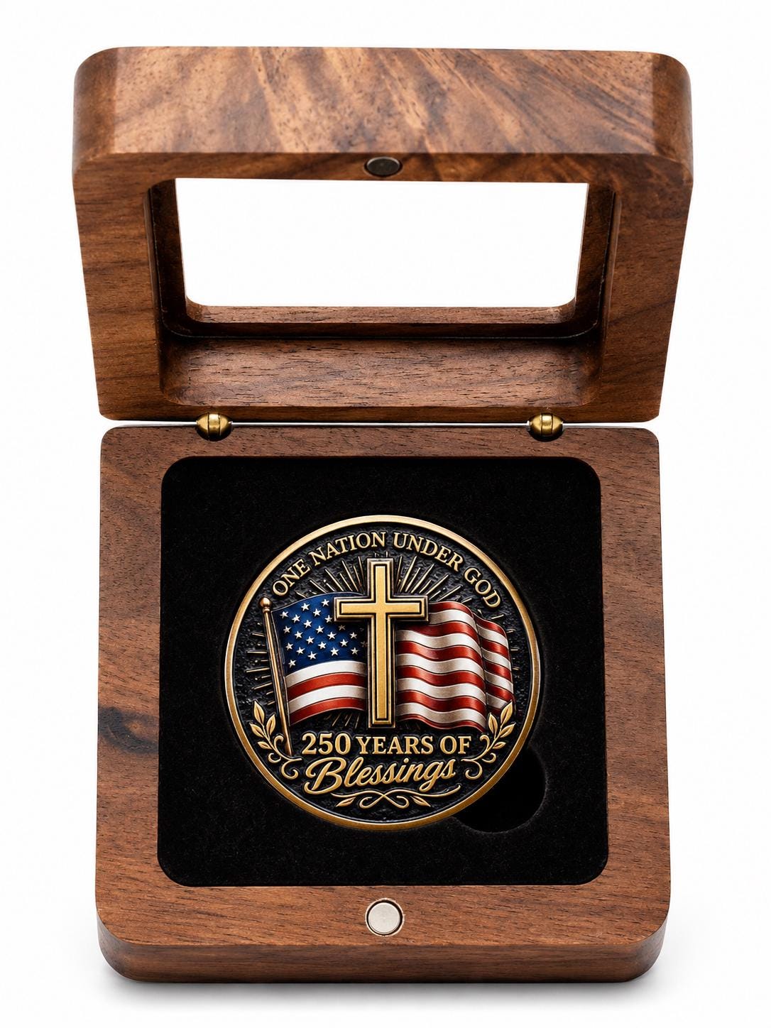 America's 250th Anniversary Collectible Coin – Cross 1 - 44mm Commemorative Challenge Coin - MstrcrftMinis - 1376-E