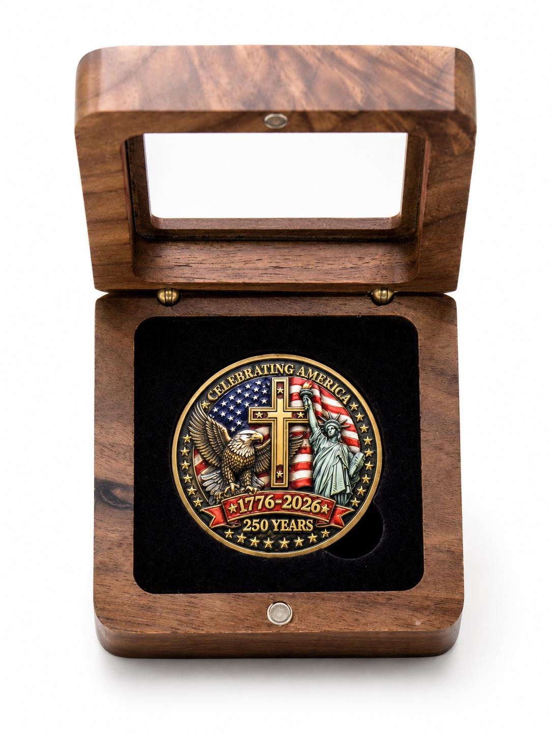 America's 250th Anniversary Collectible Coin – Cross 2 - 44mm Commemorative Challenge Coin - MstrcrftMinis - 1376-F