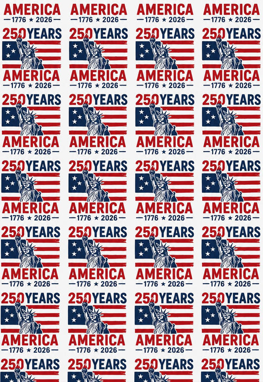 America's 250th Anniversary Wrapping Paper – 2 Premium Folded Sheets (20" x 29") | Semiquincentennial Gift Wrap - MstrcrftMinis - 1375-2