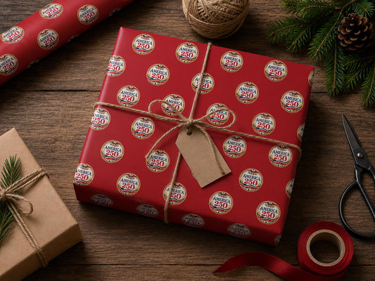 America's 250th Anniversary Wrapping Paper – 2 Premium Folded Sheets (20" x 29") | Semiquincentennial Gift Wrap - MstrcrftMinis - 1375-1