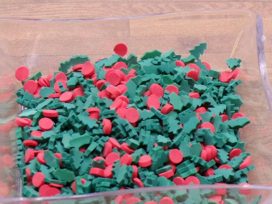Christmas Holly Mix - Polymer Clay Confetti - Slime, Craft, Decoden, or Resin Supplies - MstrcrftMinis - 1134