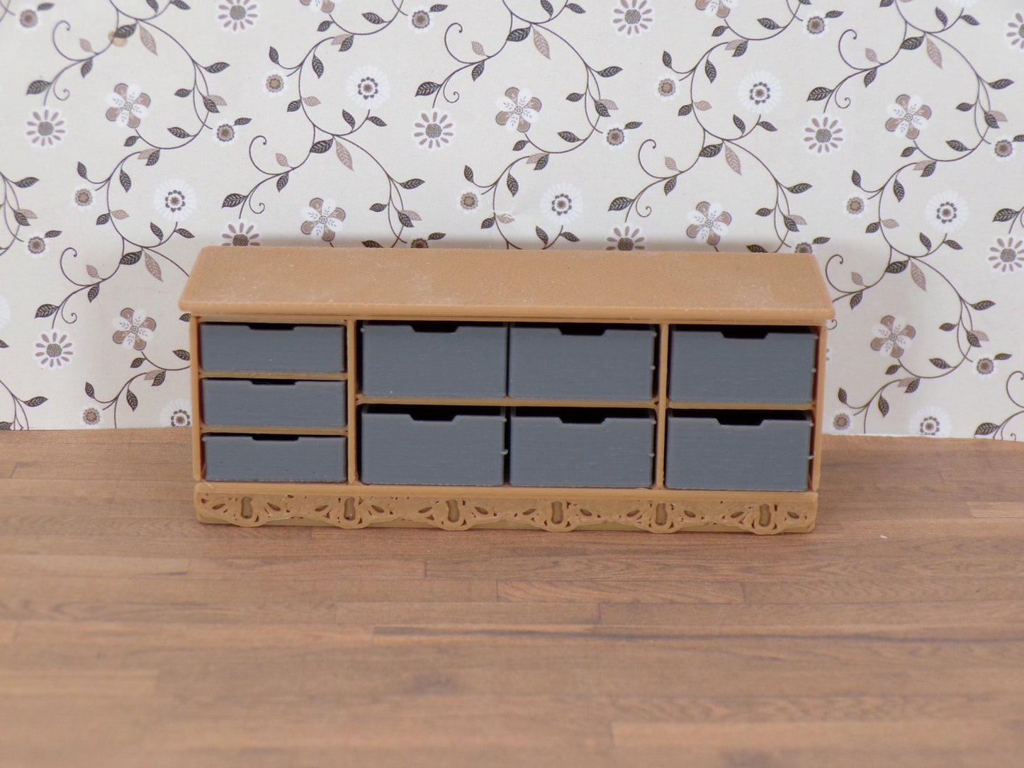 Dollhouse Credenza | 1:24 Scale | TV Cabinet with Drawers &/or Bins - MstrcrftMinis - 1269