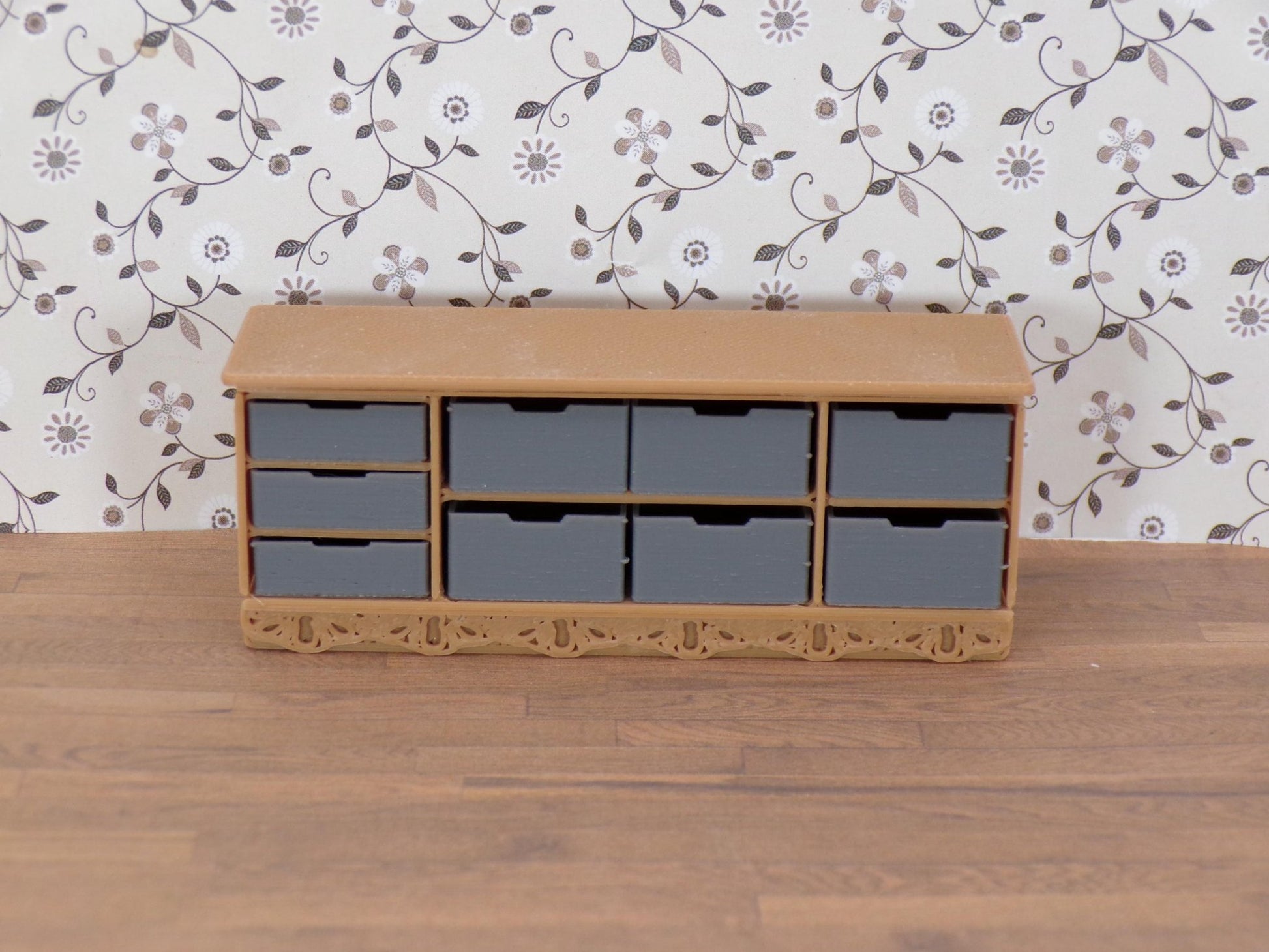Dollhouse Credenza | 1:24 Scale | TV Cabinet with Drawers &/or Bins - MstrcrftMinis - 1269