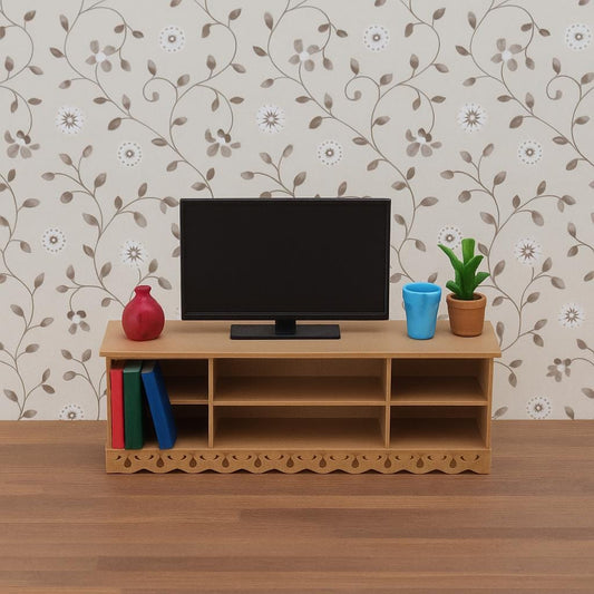 Dollhouse Credenza | 1:24 Scale | TV Cabinet with Drawers &/or Bins - MstrcrftMinis - 1269