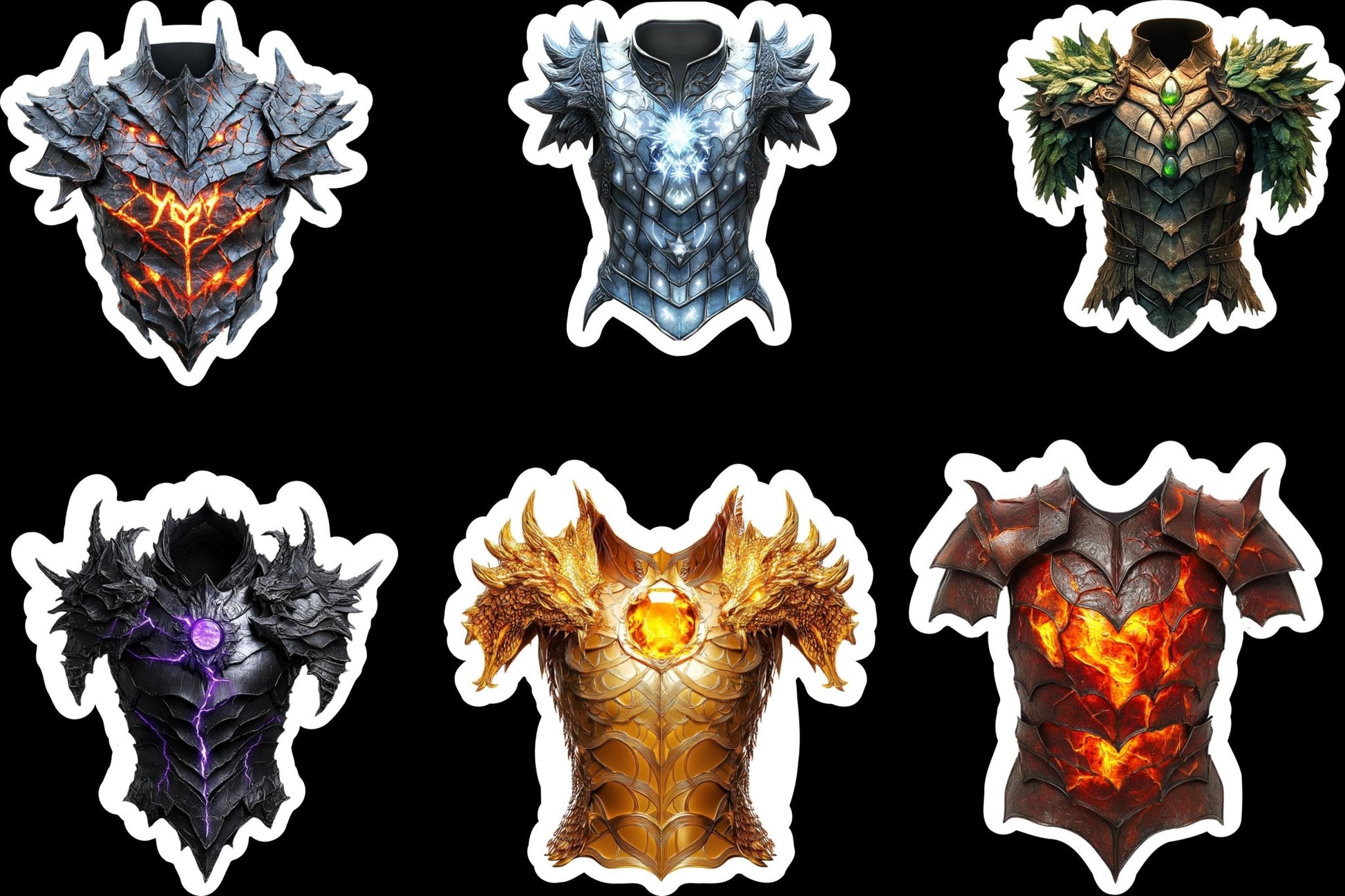 Dungeons & Dragons Dragon Armor Sticker Pack – 20 Vinyl Stickers - MstrcrftMinis - 1342
