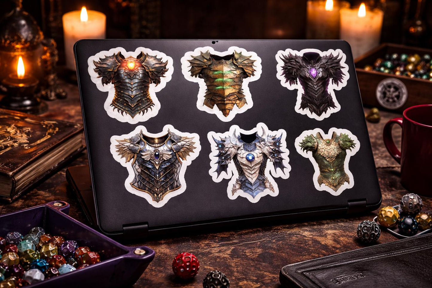 Dungeons & Dragons Dragon Armor Sticker Pack – 20 Vinyl Stickers - MstrcrftMinis - 1342