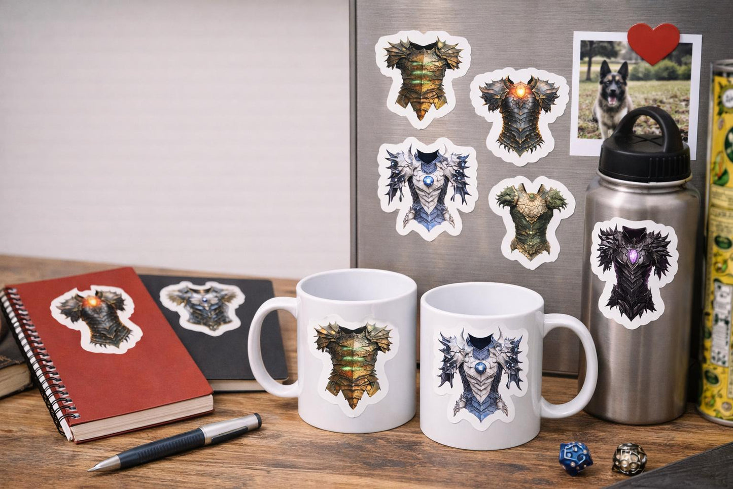 Dungeons & Dragons Dragon Armor Sticker Pack – 20 Vinyl Stickers - MstrcrftMinis - 1342