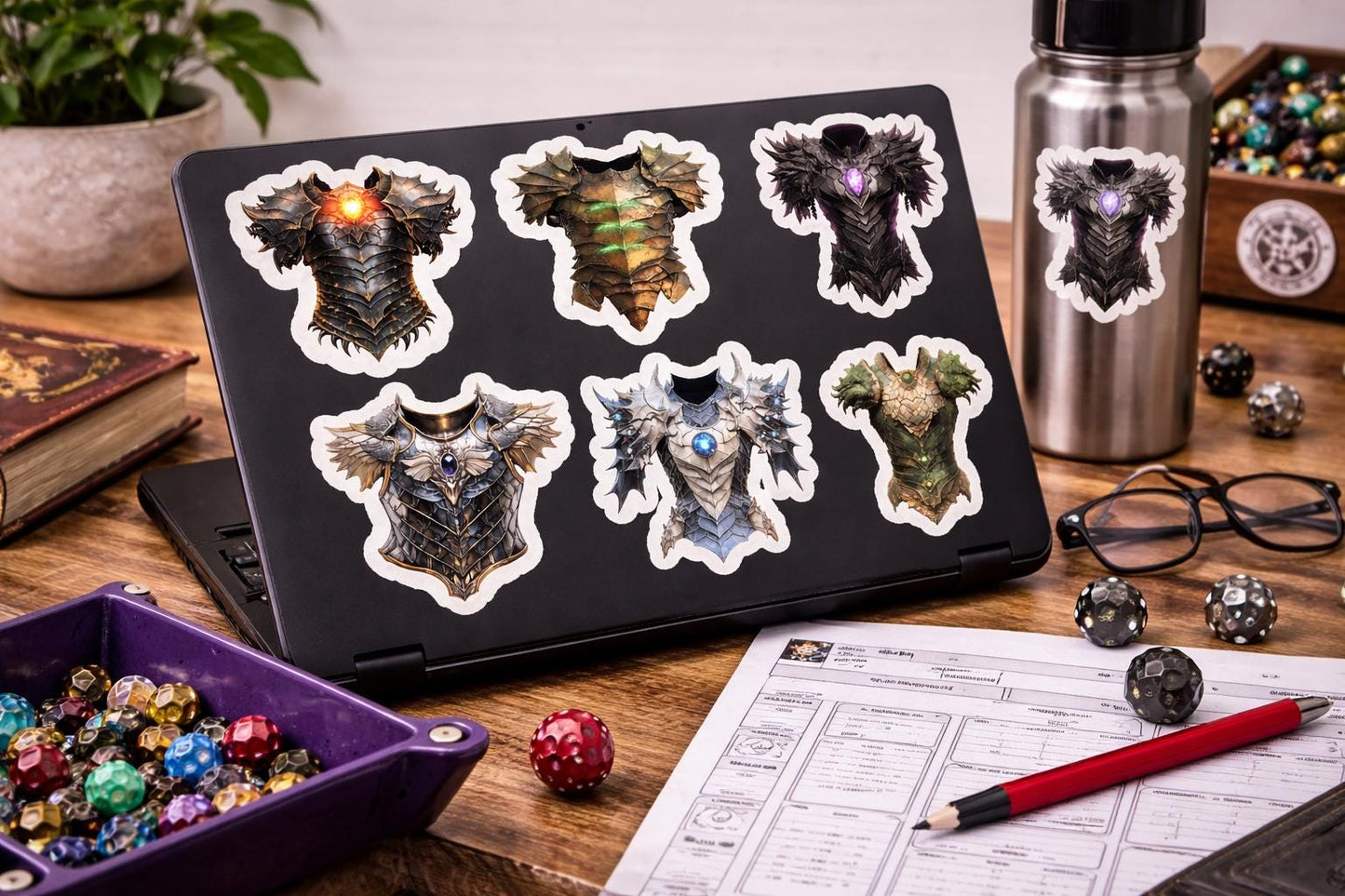 Dungeons & Dragons Dragon Armor Sticker Pack – 20 Vinyl Stickers - MstrcrftMinis - 1342