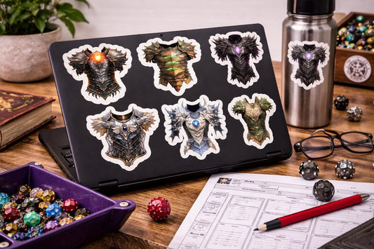 Dungeons & Dragons Dragon Armor Sticker Pack – 20 Vinyl Stickers - MstrcrftMinis - 1342
