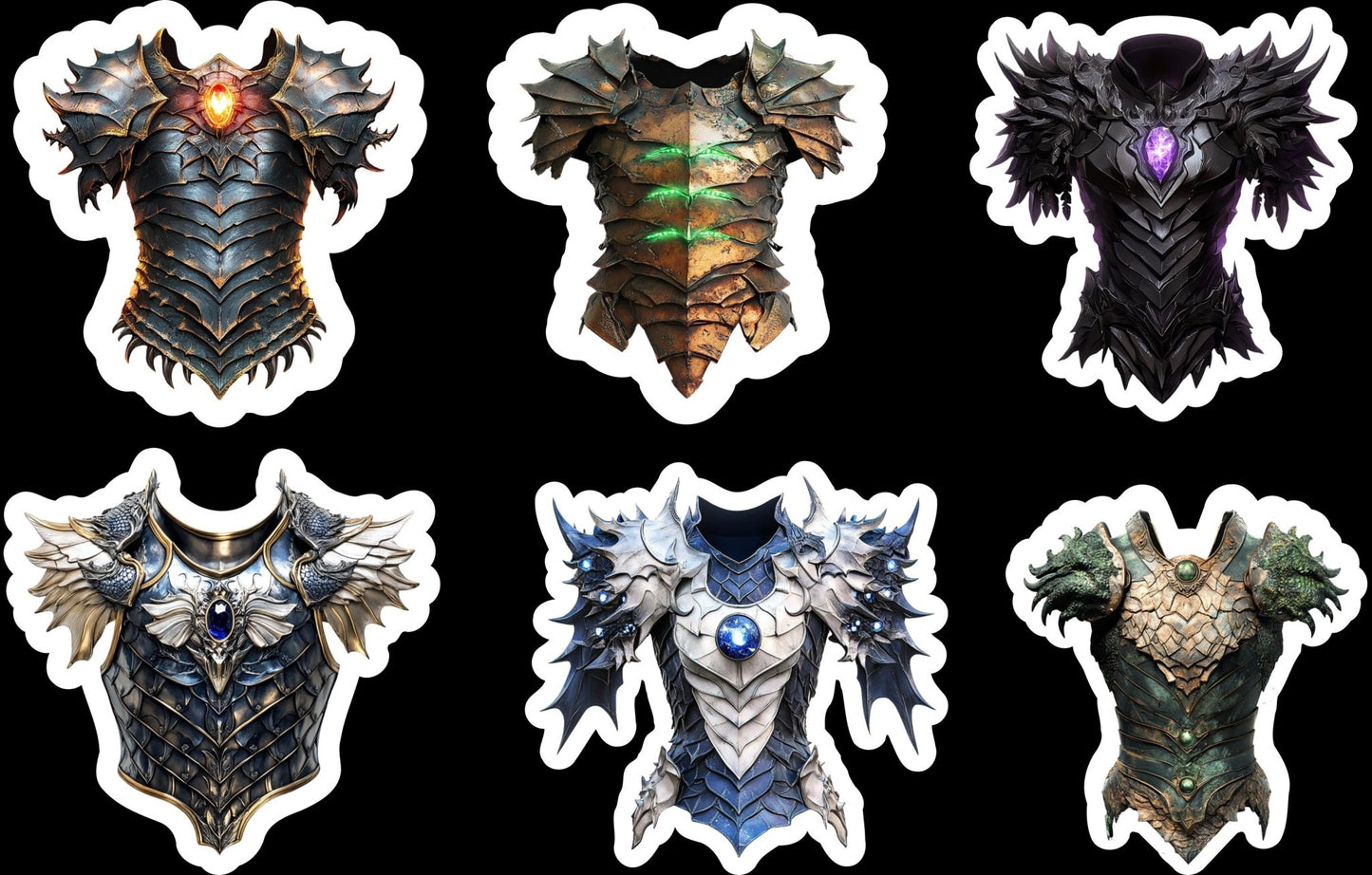 Dungeons & Dragons Dragon Armor Sticker Pack – 20 Vinyl Stickers - MstrcrftMinis - 1342