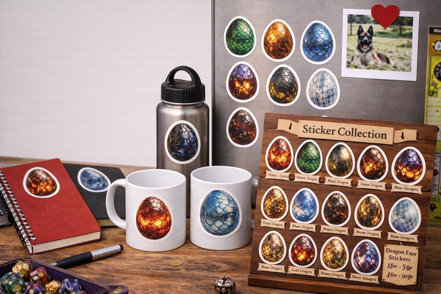 Dungeons & Dragons Dragon Egg Sticker Pack – 24 or 96 Vinyl Stickers - MstrcrftMinis - 1343