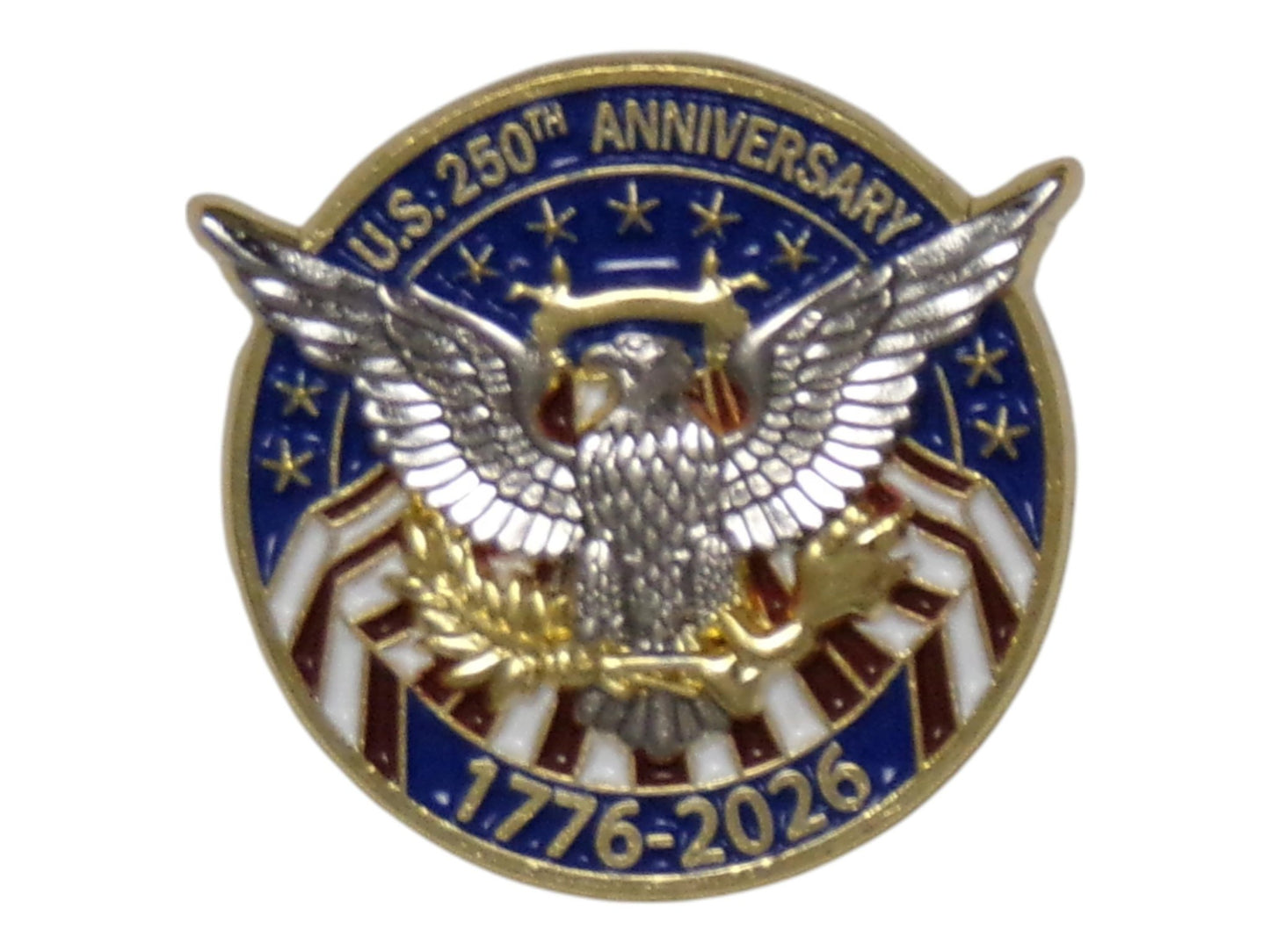 Eagle with Flag Enamel Pin – America @ 250 – Show Your Patriotic Spirit - MstrcrftMinis - 1341-250-1