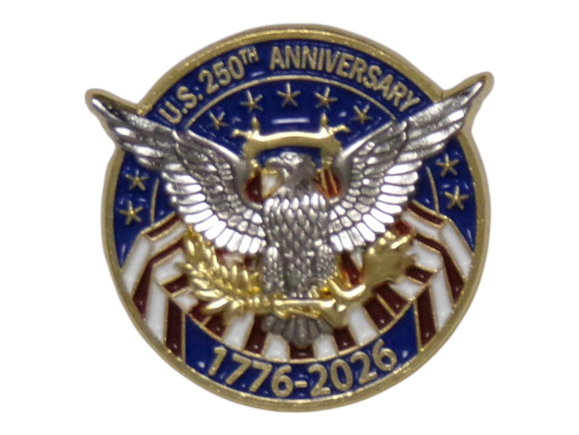 Eagle with Flag Enamel Pin – America @ 250 – Show Your Patriotic Spirit - MstrcrftMinis - 1341-250-1