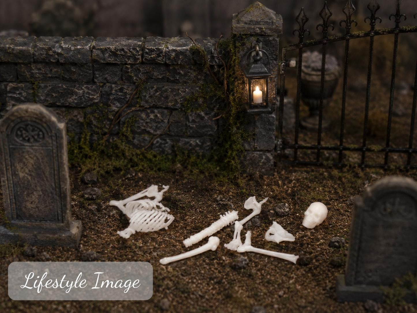 Eerie Miniature Skeleton: 1∶24 Scale Halloween Skeleton – Full Skeleton or Loose Bones - MstrcrftMinis - 1400