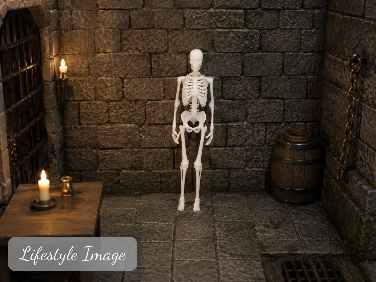 Eerie Miniature Skeleton: 1∶24 Scale Halloween Skeleton – Full Skeleton or Loose Bones - MstrcrftMinis - 1400