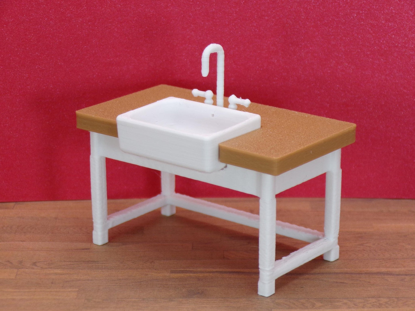 Farmhouse Sink / Farmhouse Sink with Cabinet – 1:24 Scale Miniatures - MstrcrftMinis - 1309