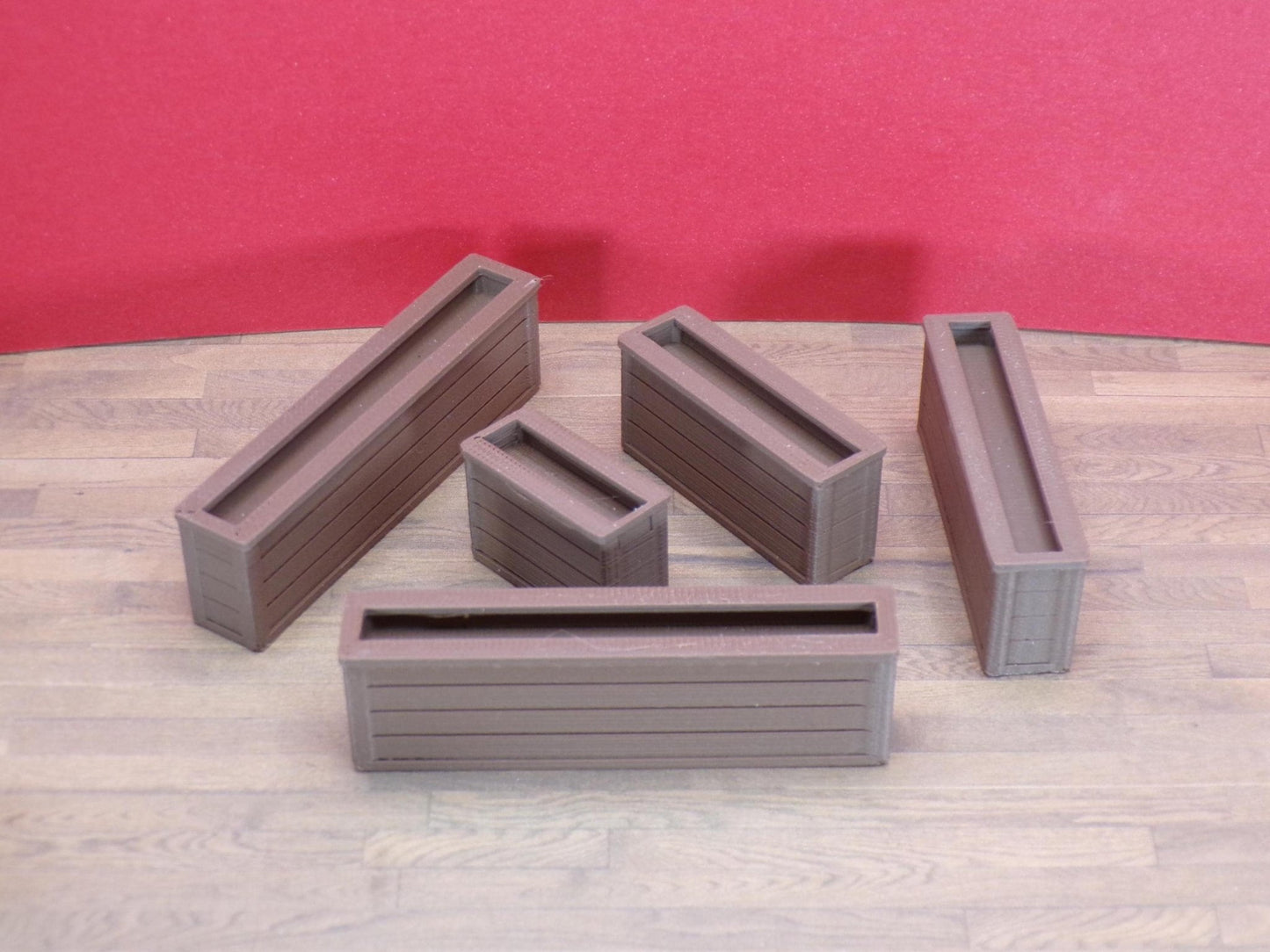 Flower Planter Set (5 Pieces) – 1:24 Scale Miniature - MstrcrftMinis - 1320