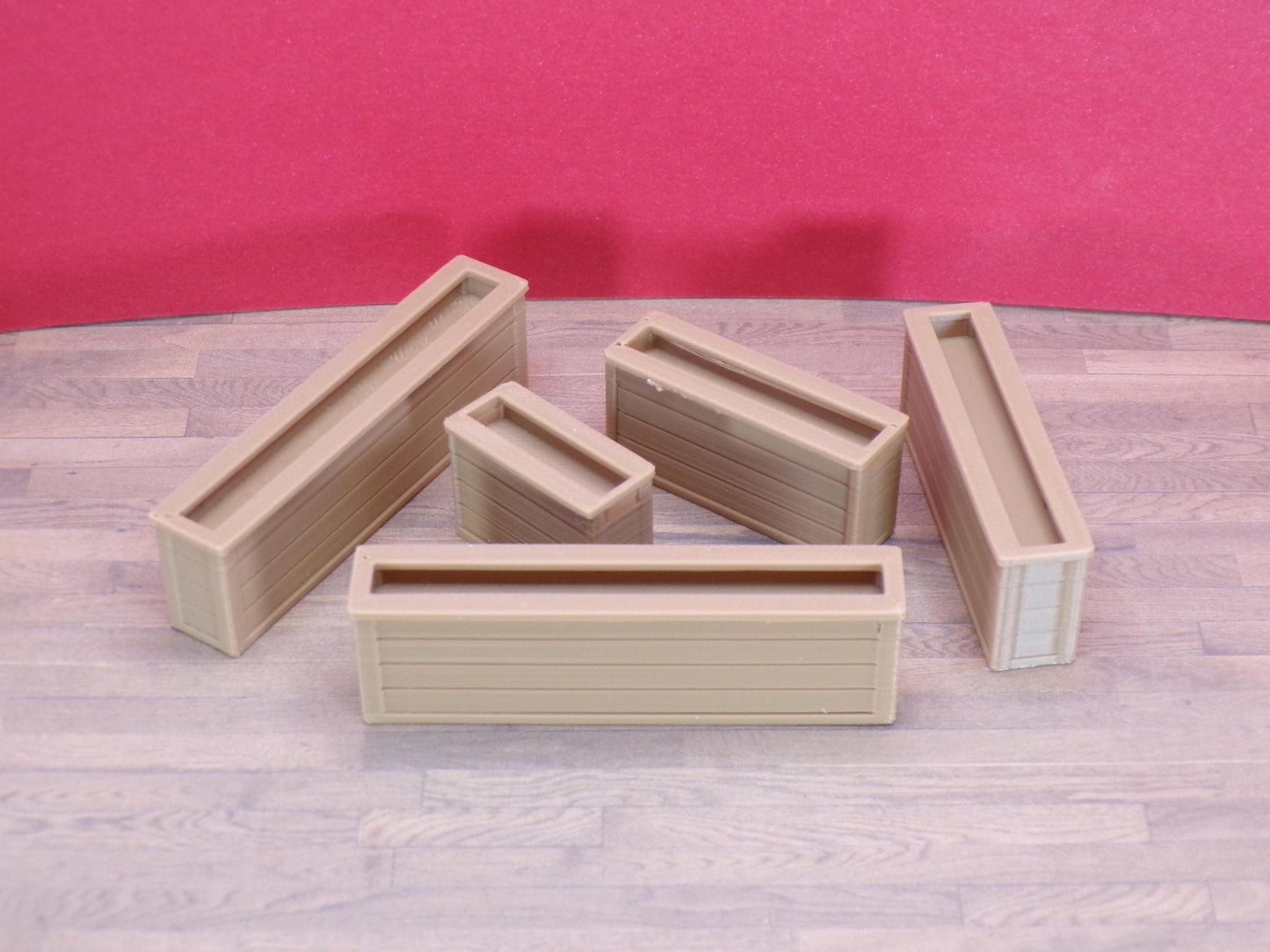 Flower Planter Set (5 Pieces) – 1:24 Scale Miniature - MstrcrftMinis - 1320