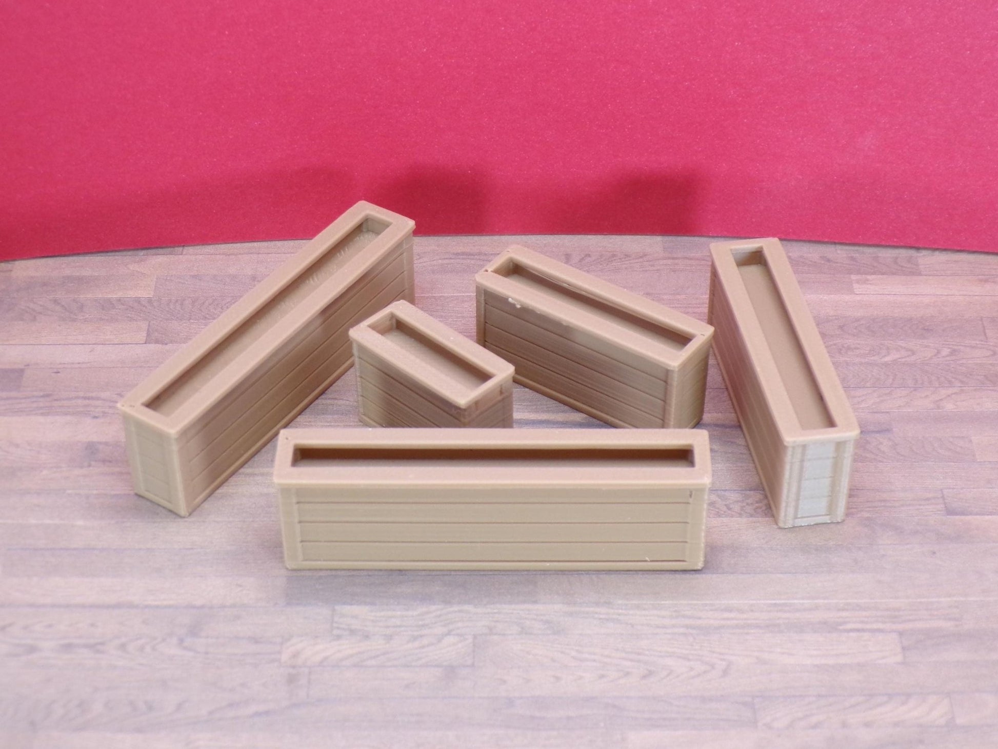 Flower Planter Set (5 Pieces) – 1:24 Scale Miniature - MstrcrftMinis - 1320