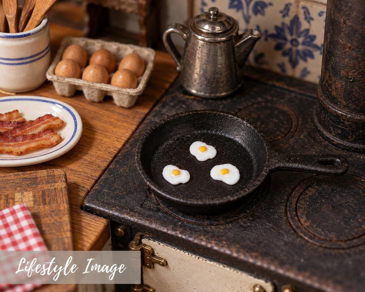 Fried Eggs – Set of 3 – 1:24 Scale Miniature - MstrcrftMinis - 1421