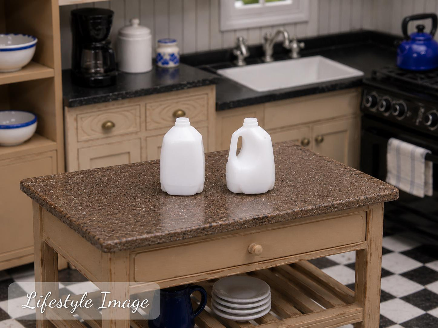 Gallon Milk Jug (2) – 1:24 Scale Miniature Dairy Containers - MstrcrftMinis - 1391