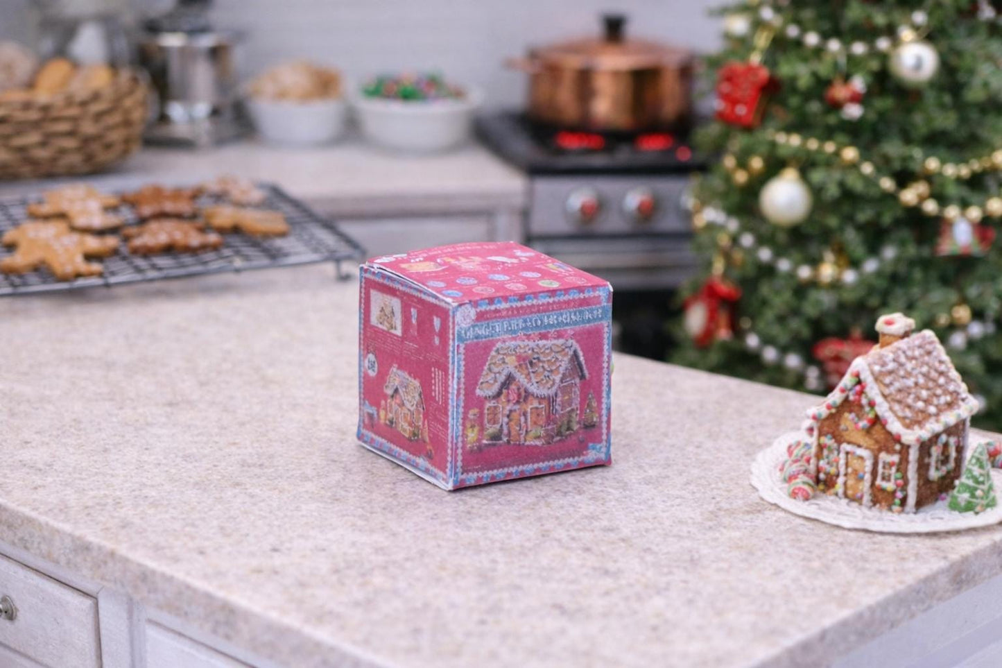 Gingerbread House Decorating Kit Box – 1:24 Scale Miniature - MstrcrftMinis - 1322