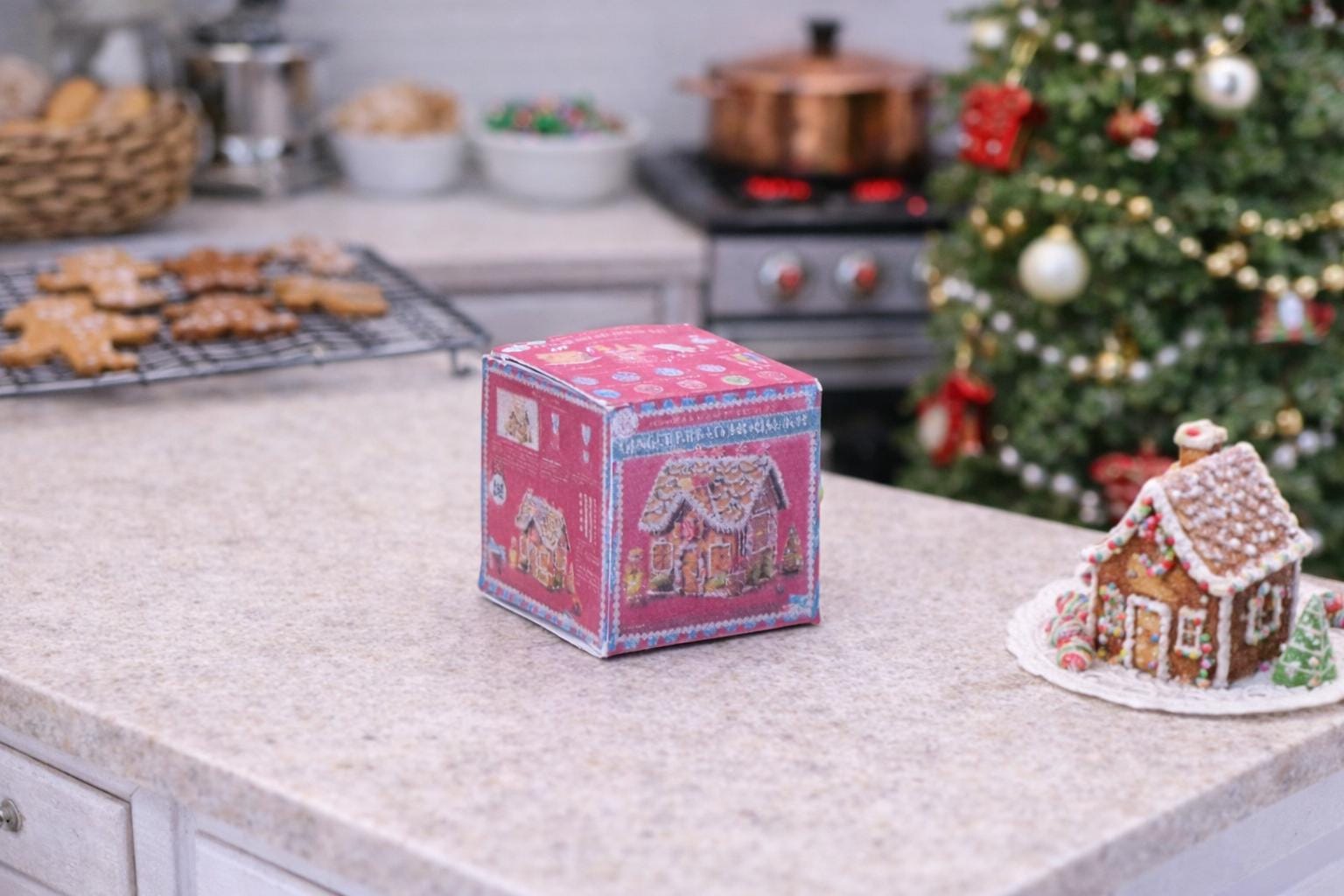 Gingerbread House Decorating Kit Box – 1:24 Scale Miniature - MstrcrftMinis - 1322