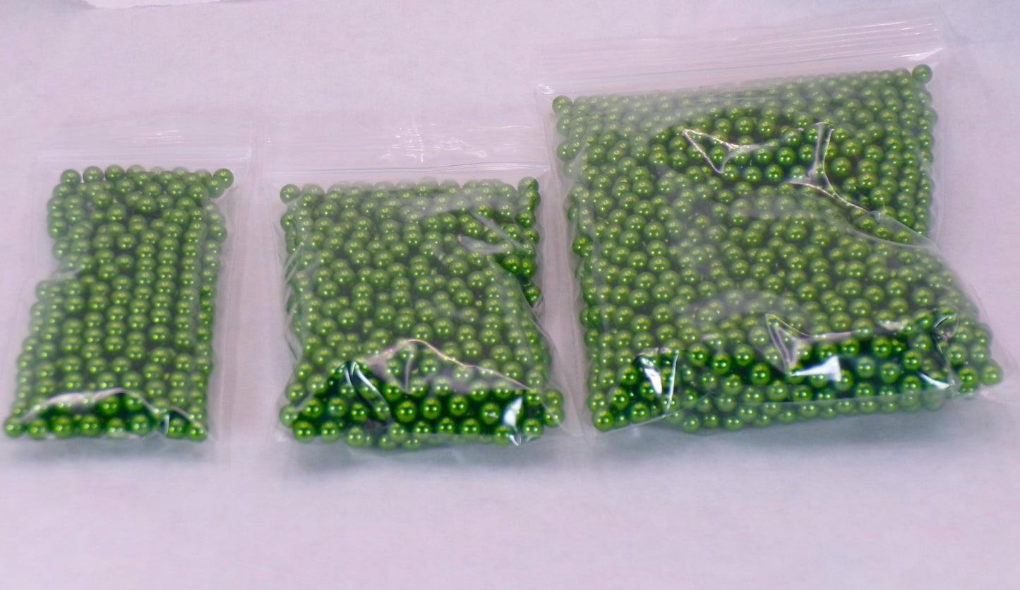 Gold, Silver, Red, or Green 4mm No - Hole Pearls - Fake Pearls - No Hole Pearls - No Hole Beads - Fake Gold / Silver - MstrcrftMinis - 1062 - 10