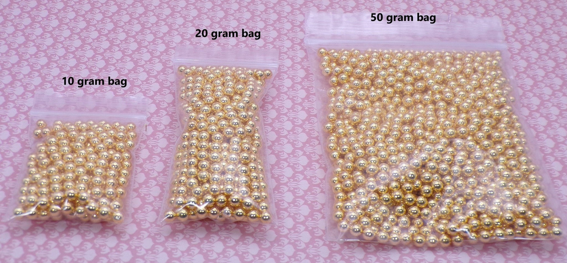 Gold, Silver, Red, or Green 4mm No - Hole Pearls - Fake Pearls - No Hole Pearls - No Hole Beads - Fake Gold / Silver - MstrcrftMinis - 1039 - 10