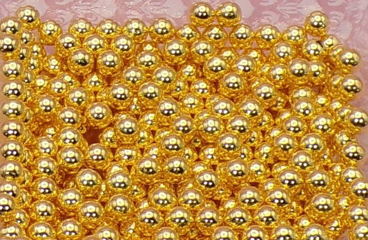 Gold, Silver, Red, or Green 4mm No - Hole Pearls - Fake Pearls - No Hole Pearls - No Hole Beads - Fake Gold / Silver - MstrcrftMinis - 1039 - 10