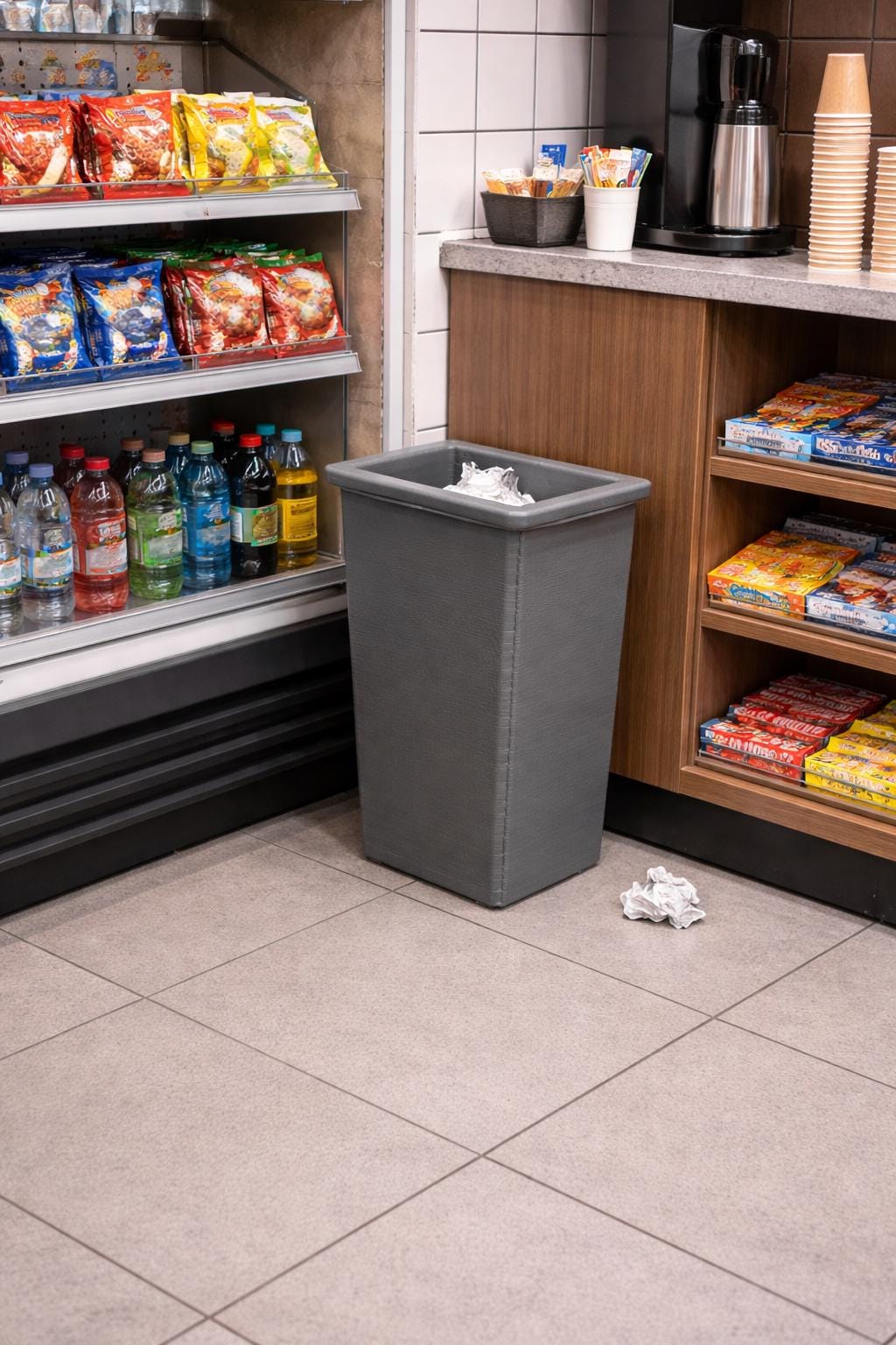 Grey Trash Can – 1:24 Scale Miniature | 2 Sizes Available - MstrcrftMinis - 1317-0014