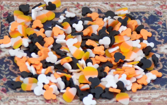 Halloween Candy Corn Mix - Polymer Clay Confetti - Slime, Craft, Decoden, or Resin Supplies - MstrcrftMinis - 1116