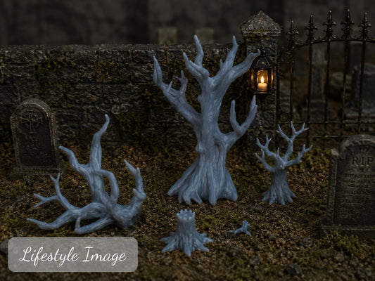 Halloween Landscaping – 1:24 Scale Dead Trees, Stumps, Dead Bushes & Branches | Haunted Forest Miniatures - MstrcrftMinis - 1401-A