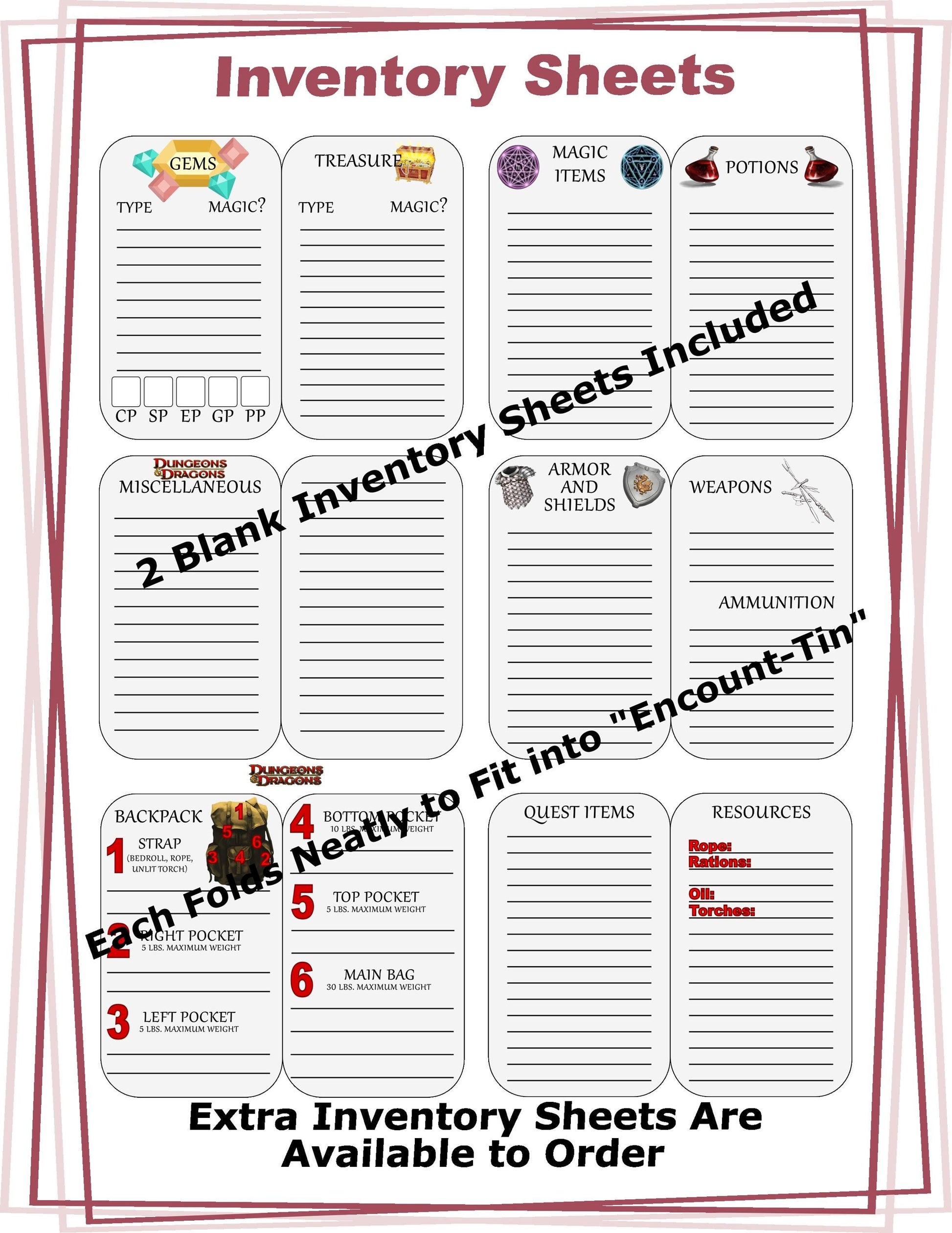 The "Encount-Tin" – Portable Dungeons and Dragons Dice / Accessory Storage in an Altoids-Style Case - “Pack the adventure in your pocket.”