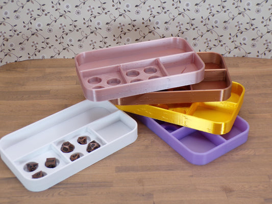 Half-Height Altoid-Style Tin Inserts (Tin Included) - Seven (7) Inserts Included - Including One (1) That Holds Your Mini D&D Dice