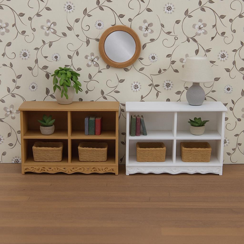 Living Room Shelf – 1:24 Scale Miniature