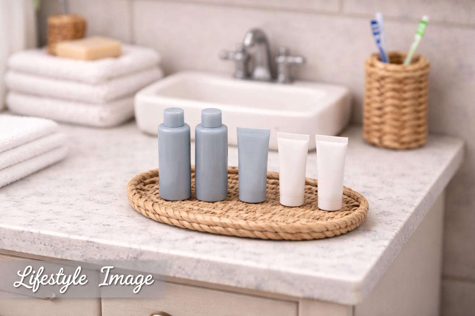 Shampoo, Conditioner & Lotion Containers Set – 1:24 Scale Miniature Bathroom Accessories