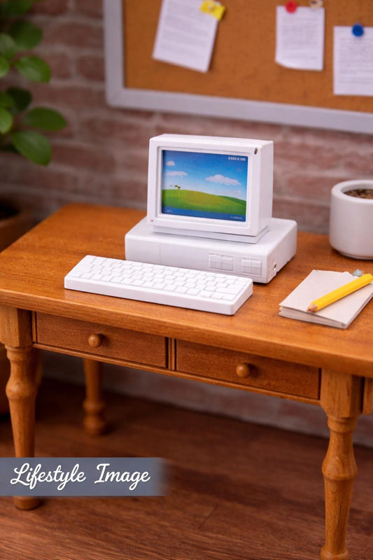 Vintage Desktop Computer Set – 1:24 Scale Miniature -UPDATED