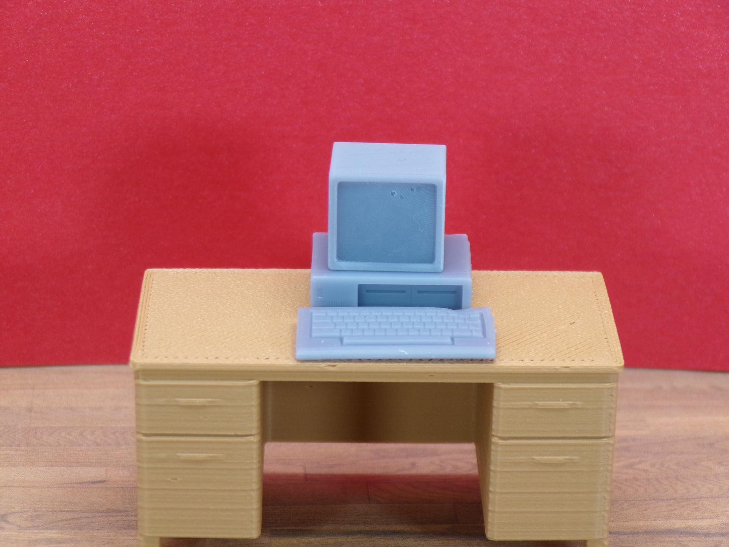 Vintage Desktop Computer Set – 1:24 Scale Miniature -UPDATED