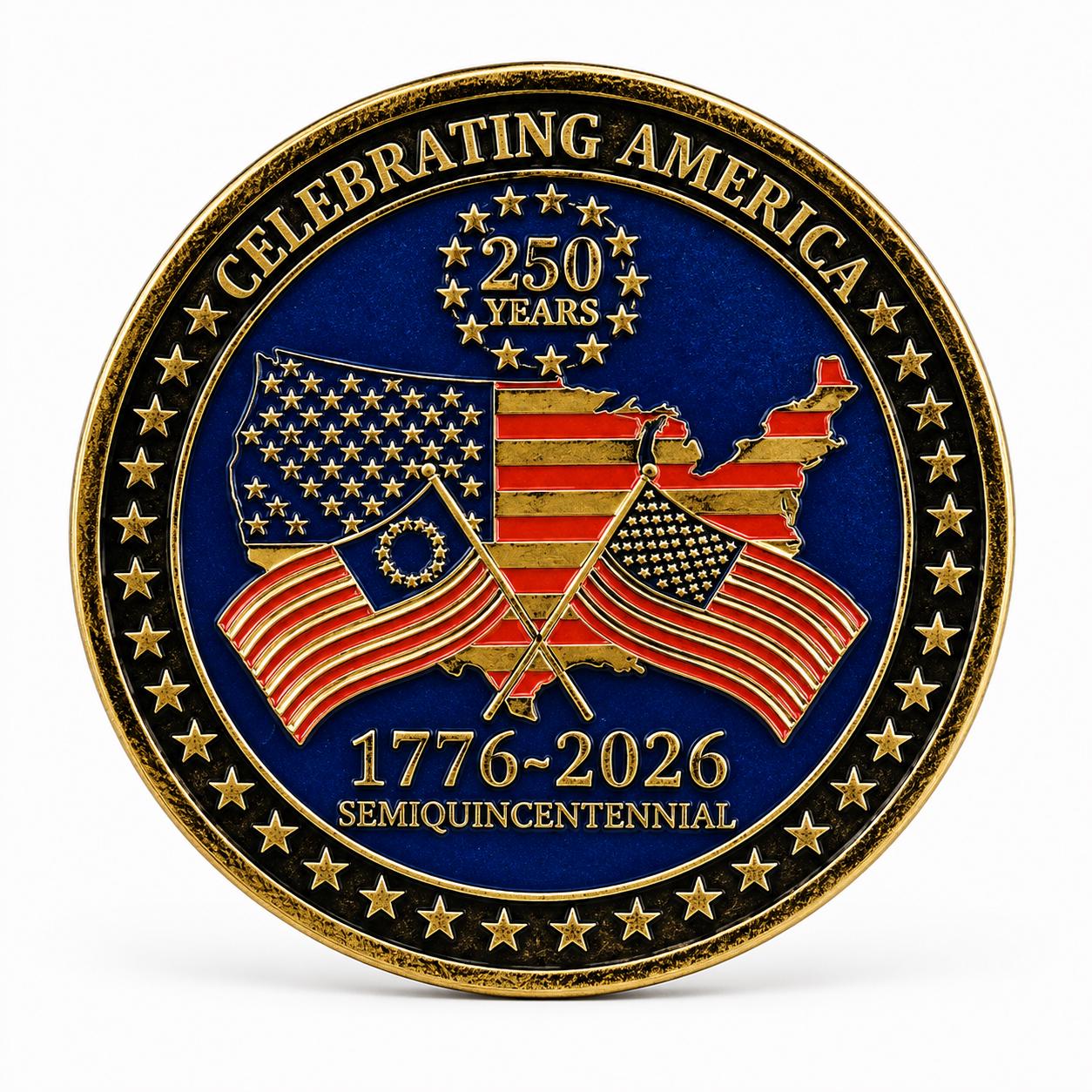 America's 250th Anniversary Collectible Coin – Cross #1 - 44mm Commemorative Challenge Coin