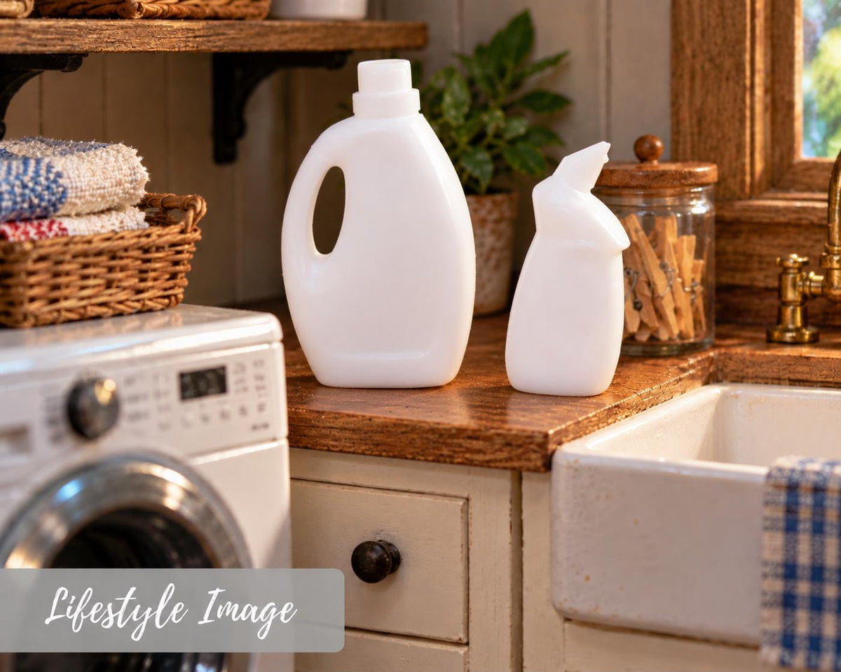 Laundry Detergent & Toilet Cleaner Bottles – 1:24 Scale Miniature