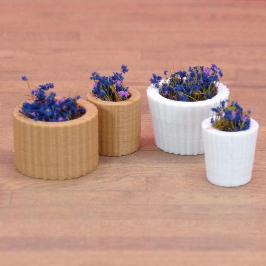 Indoor Flowerpots – 1:24 Scale Miniature - 3 Sizes to Choose From - MstrcrftMinis - 1424