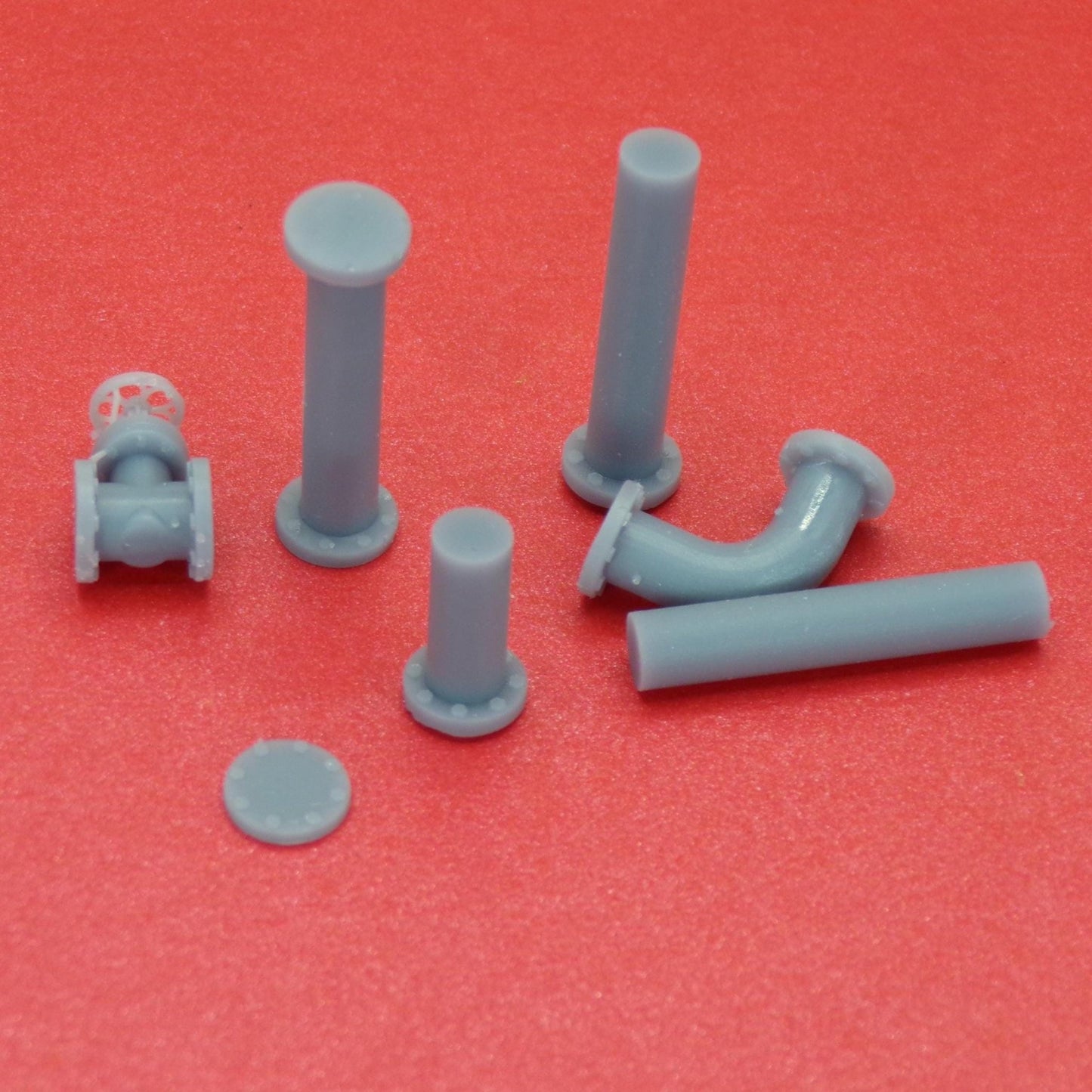Industrial Water Pipe Set – 1:24 Scale Miniature 4-inch Utility Piping & Valve Assembly - MstrcrftMinis - 1387
