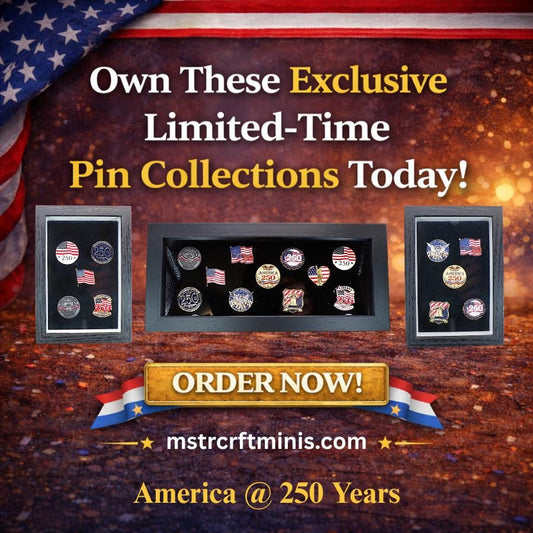 Limited Edition "America @ 250" Enamel Pin Collections – Framed Patriotic Display Sets - MstrcrftMinis - 1357