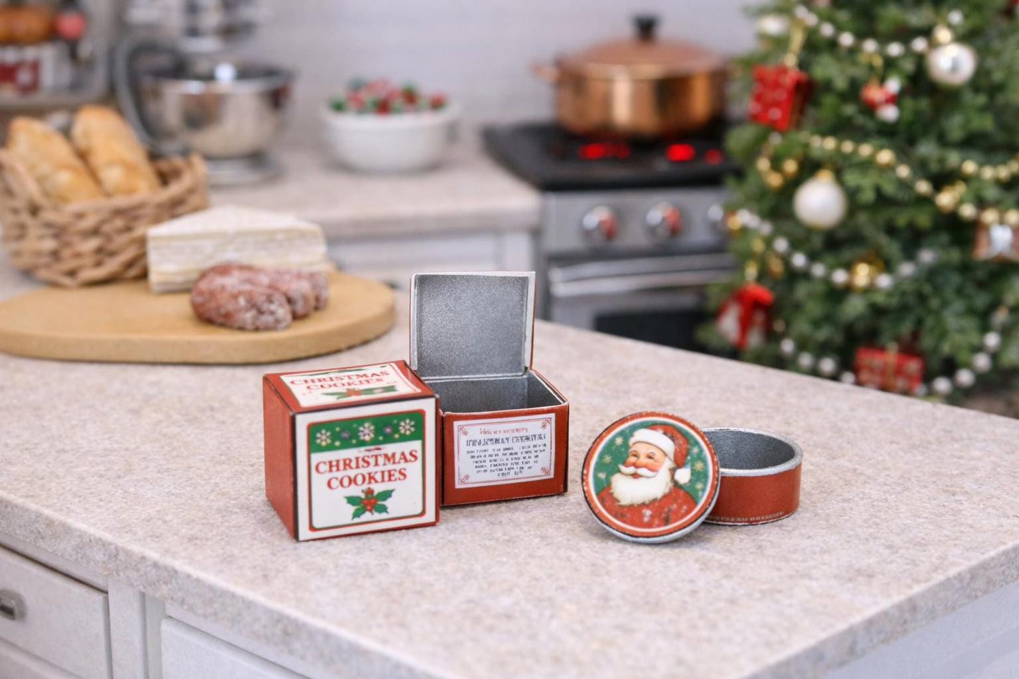 Miniature Cookie Box & Tin Set – 1:24 Scale Miniature - MstrcrftMinis - 1321
