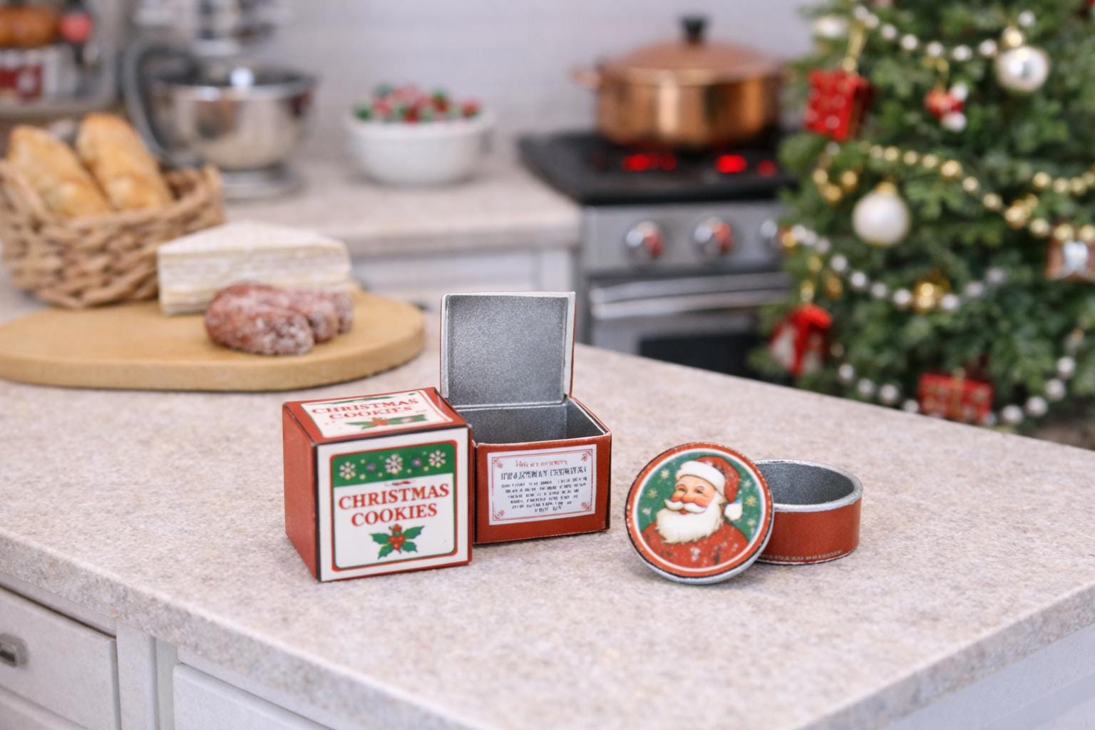 Miniature Cookie Box & Tin Set – 1:24 Scale Miniature - MstrcrftMinis - 1321