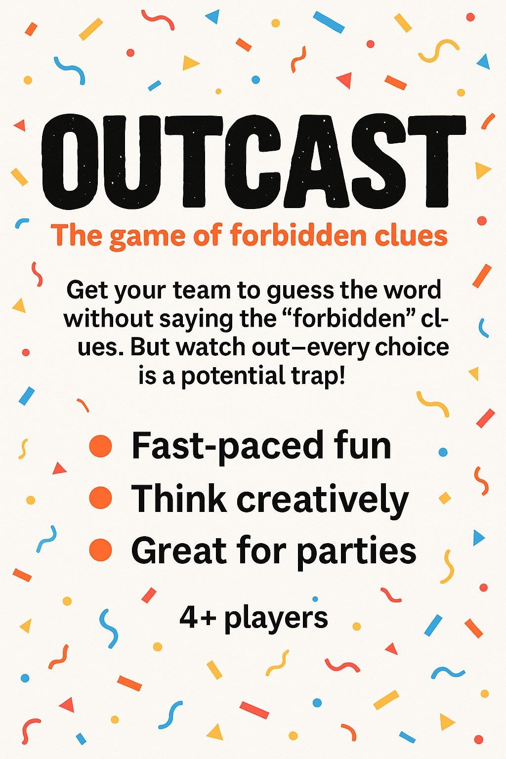 OUTCAST: "The Game of Forbidden Clues" – Christmas Edition - Taboo - style Game with Over 700 Cards, Rules, and Score Sheets - MstrcrftMinis - OUTCASTGAME - CE