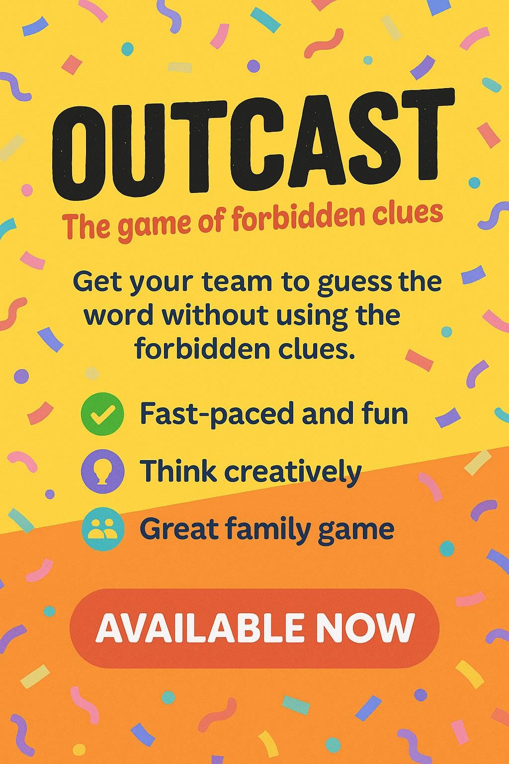 OUTCAST: "The Game of Forbidden Clues" – Christmas Edition - Taboo - style Game with Over 700 Cards, Rules, and Score Sheets - MstrcrftMinis - OUTCASTGAME - CE
