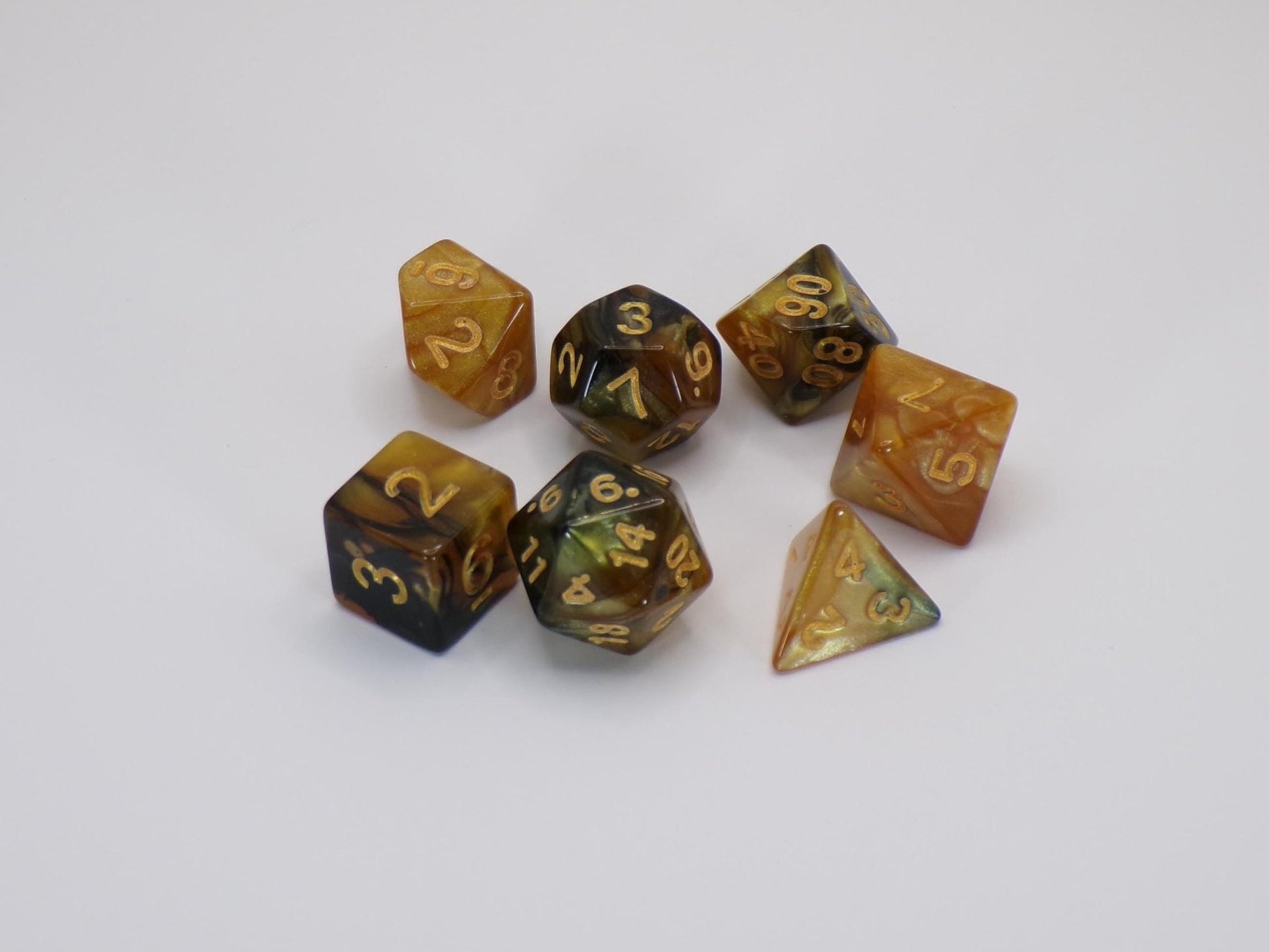 Polyhedral Dice - Great for D&D and TTRPG – Complete 7 - Piece Dice Collections | Fantasy - inspired Lore, Names, and Colors | Makes Great Gifts - MstrcrftMinis - 1260